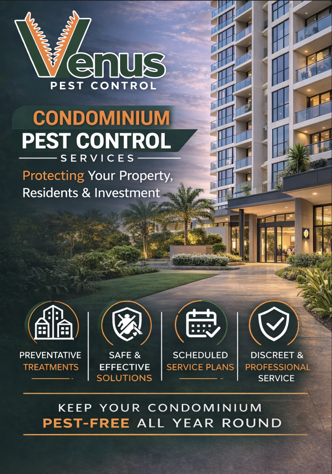 Condominium pest control services protecting properties and residents.